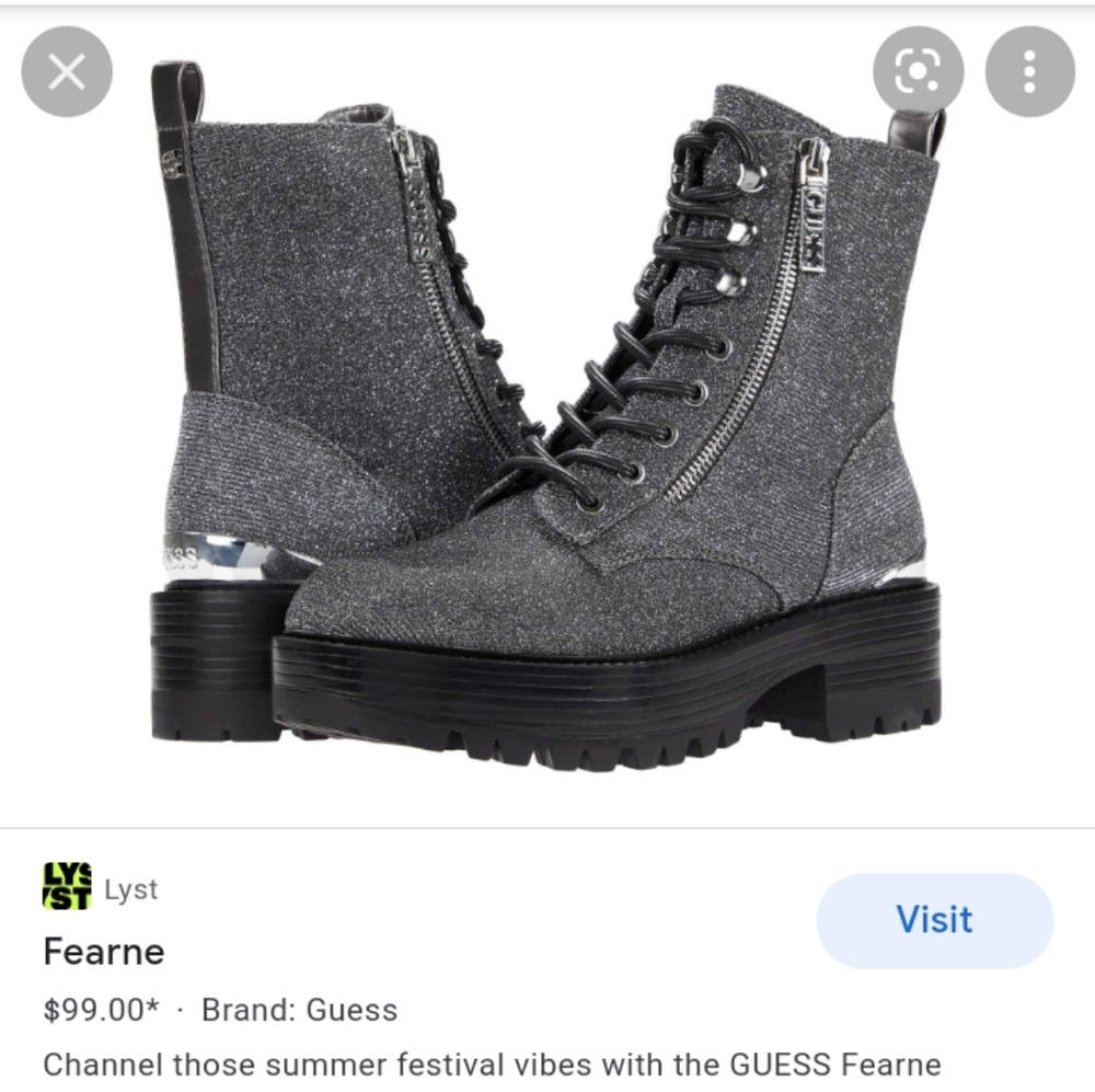 Guess fearne sparkle combat boots